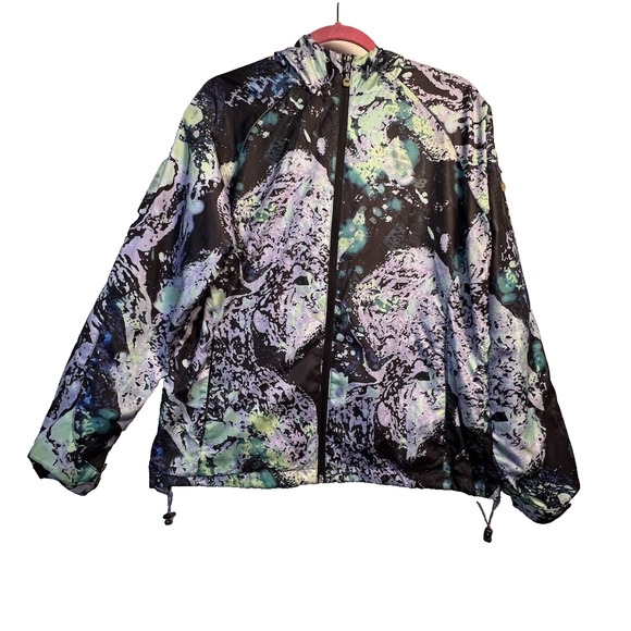 New Balance Windbreaker Jacket Size L Running ‎ Packable Tie-Dye - Picture 1 of 10